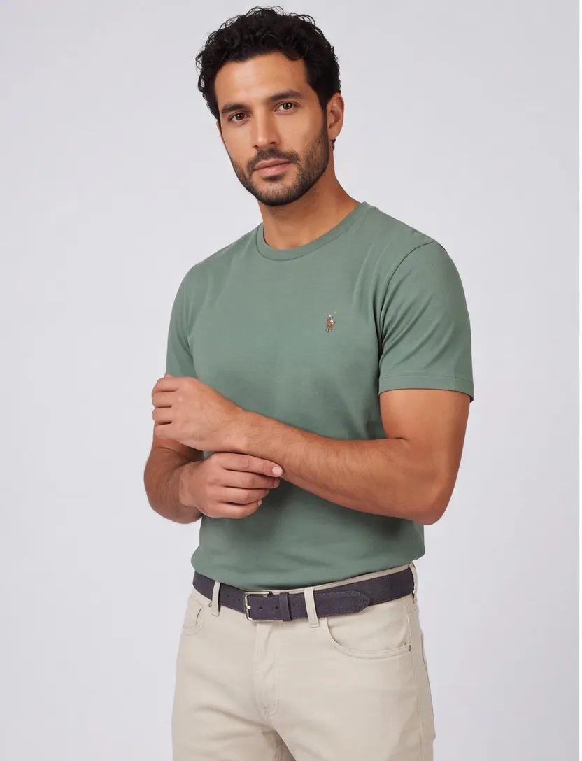 T-shirt groen Polo Ralph Lauren wijde fit katoen