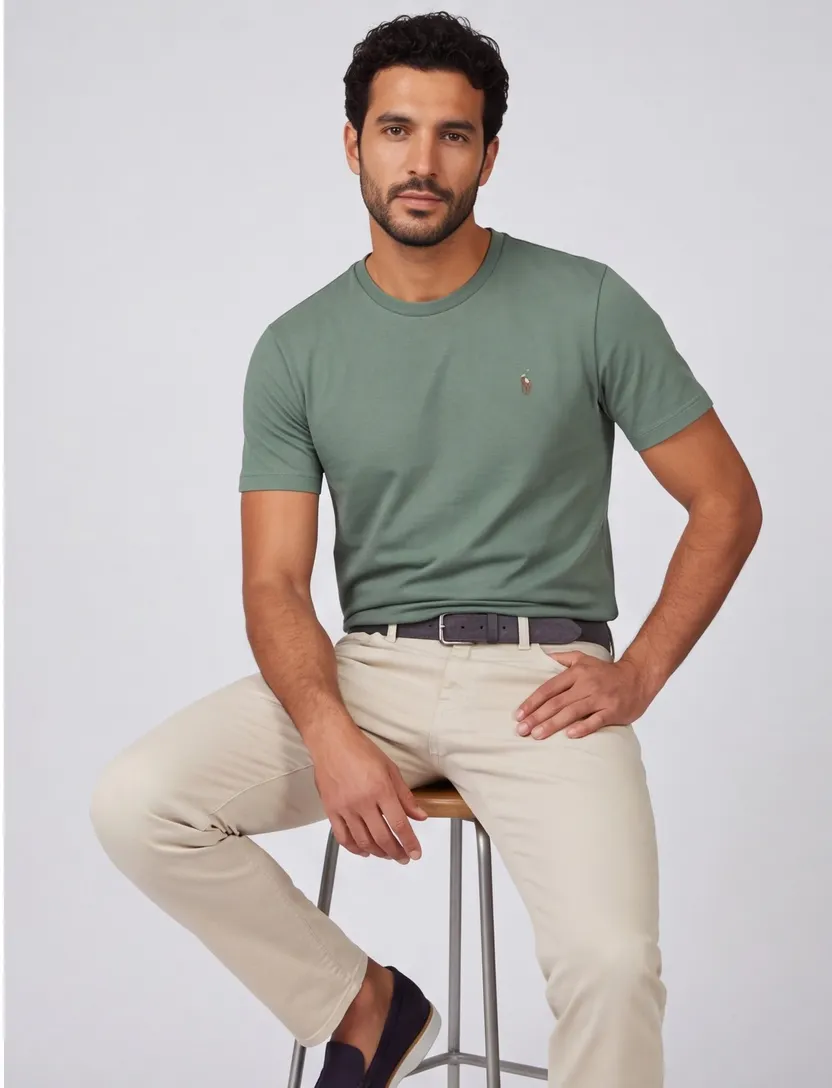 T-shirt groen Polo Ralph Lauren wijde fit katoen
