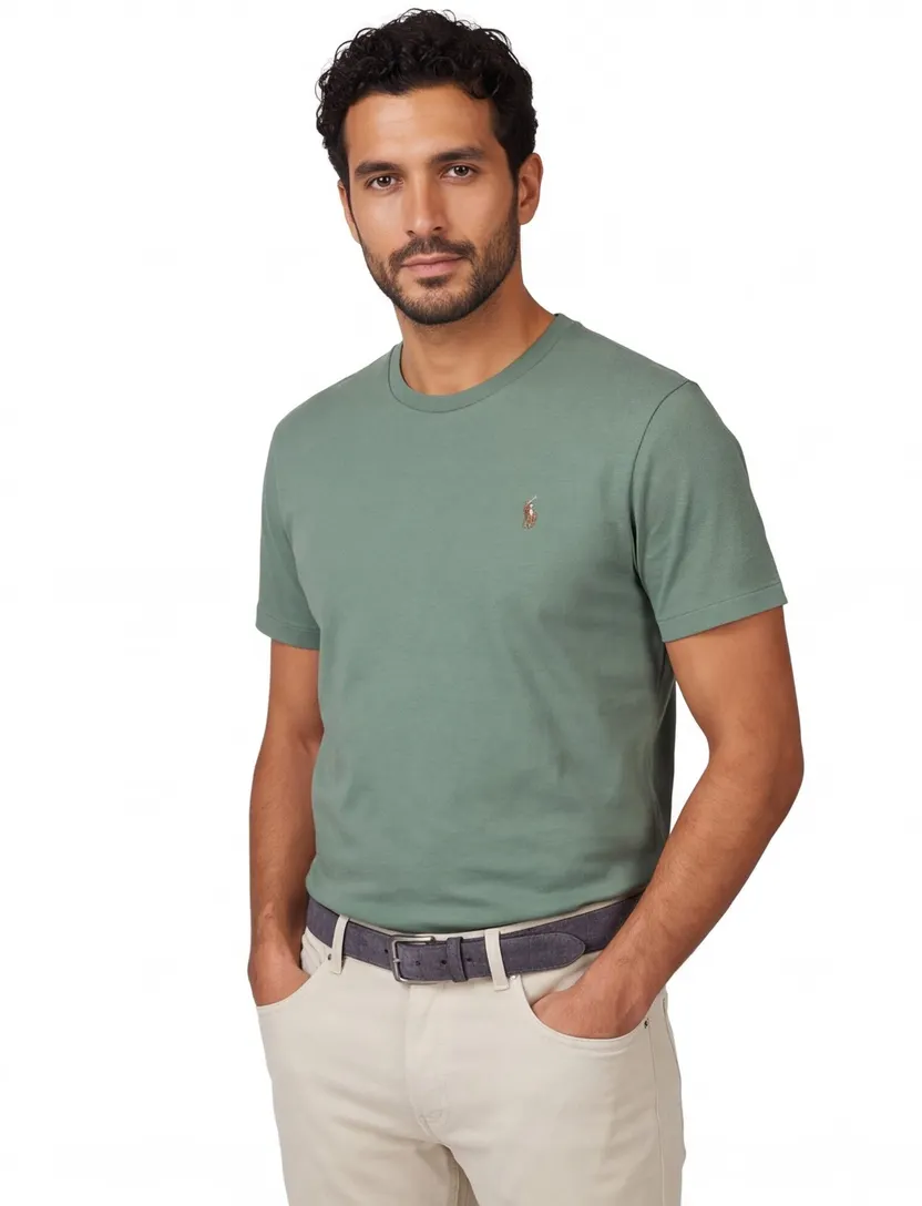 T-shirt groen Polo Ralph Lauren wijde fit katoen