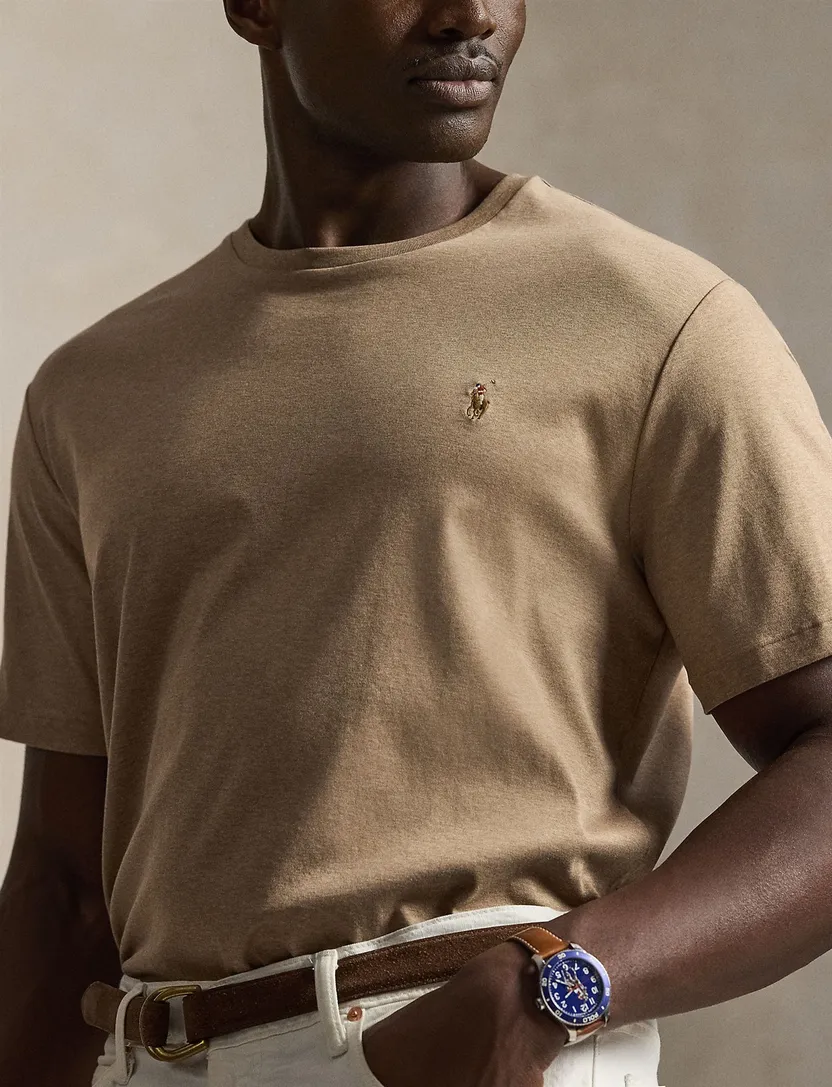Beige wijde fit t-shirt Polo Ralph Lauren zacht katoen Big & Tall