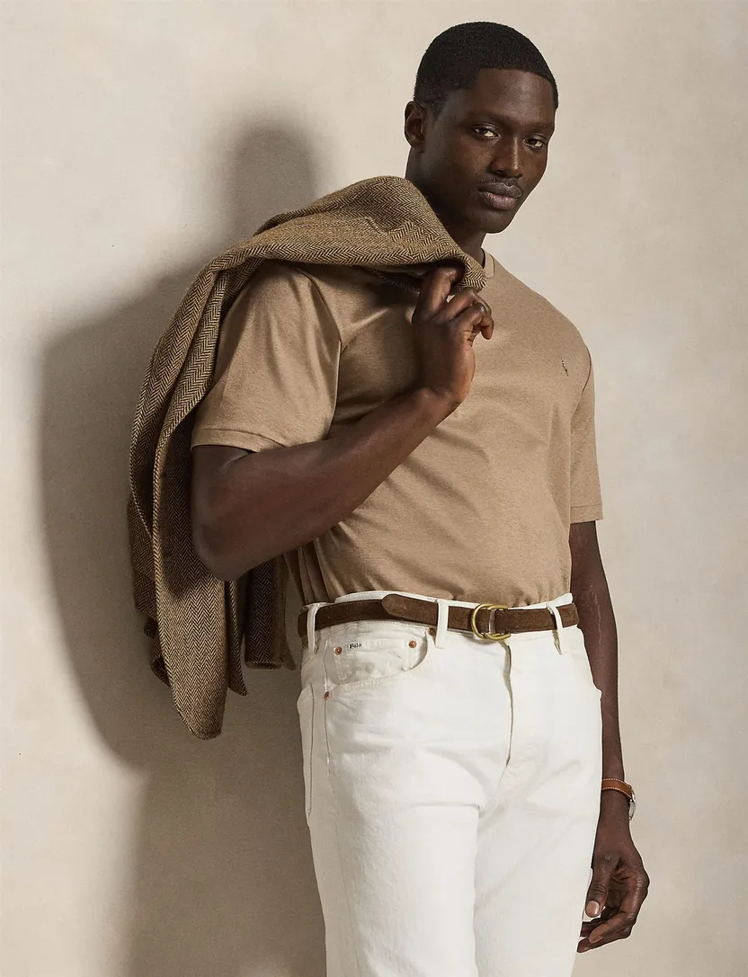 Beige wijde fit t-shirt Polo Ralph Lauren zacht katoen Big & Tall