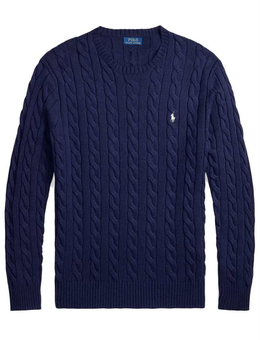 Polo Ralph Lauren Big & Tall donkerblauwe kabeltrui