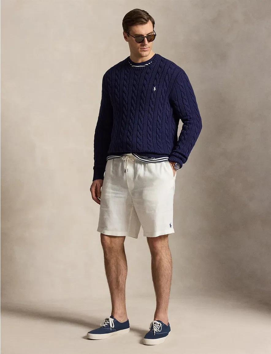 Polo Ralph Lauren Big & Tall donkerblauwe kabeltrui