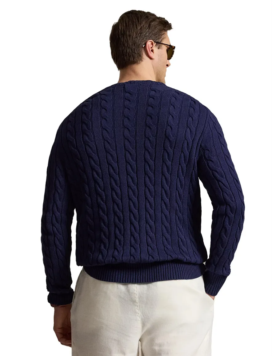 Polo Ralph Lauren kabeltrui donkerblauw Big & Tall