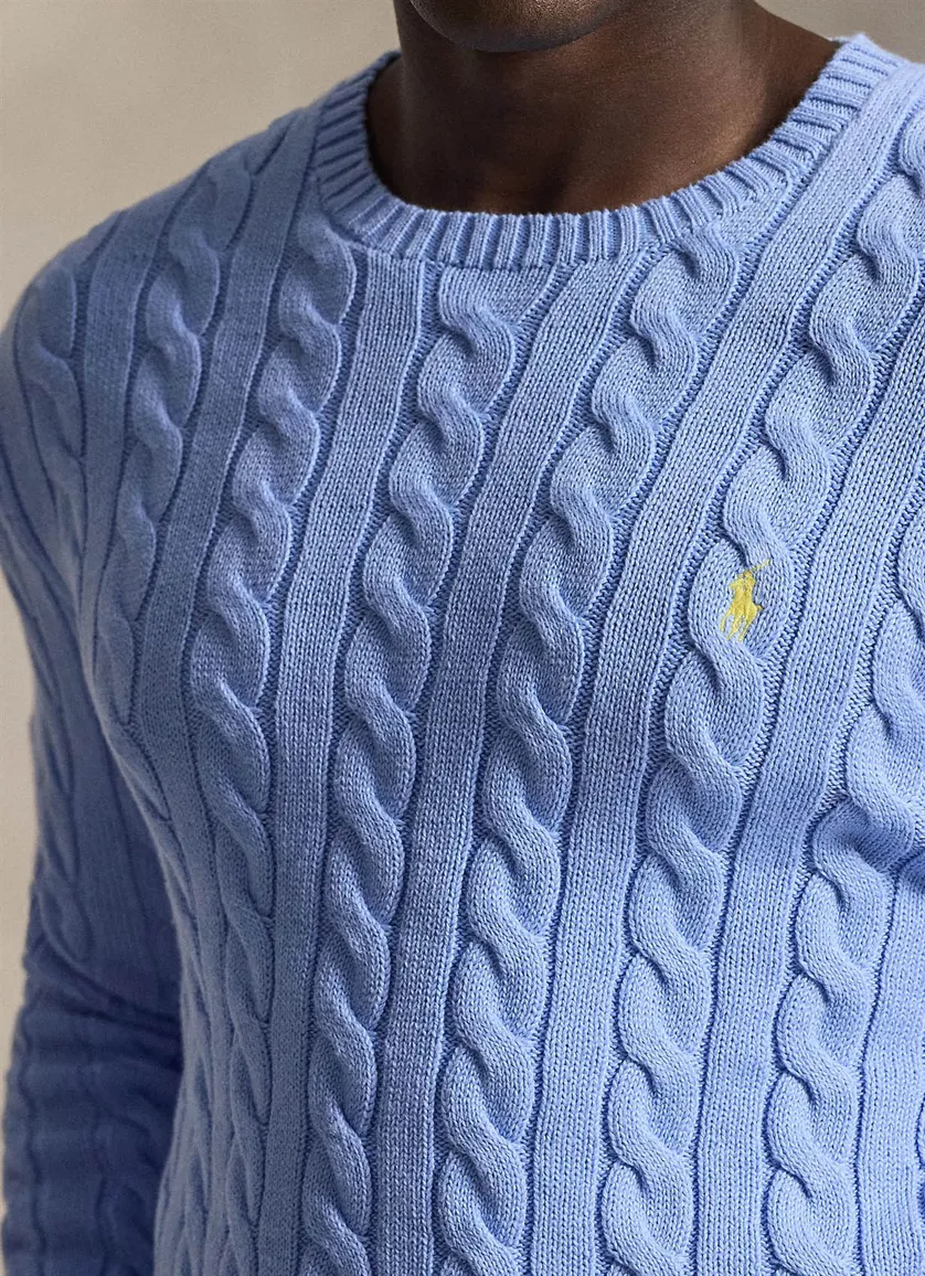 Polo Ralph Lauren Big & Tall kabeltrui lichtblauw