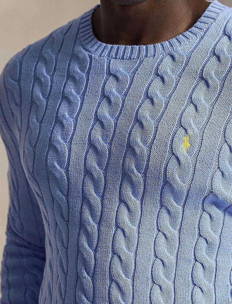 Polo Ralph Lauren kabeltrui lichtblauw Big & Tall