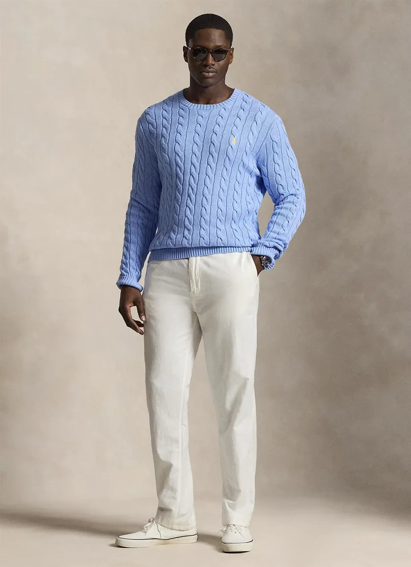 Polo Ralph Lauren Big & Tall kabeltrui lichtblauw