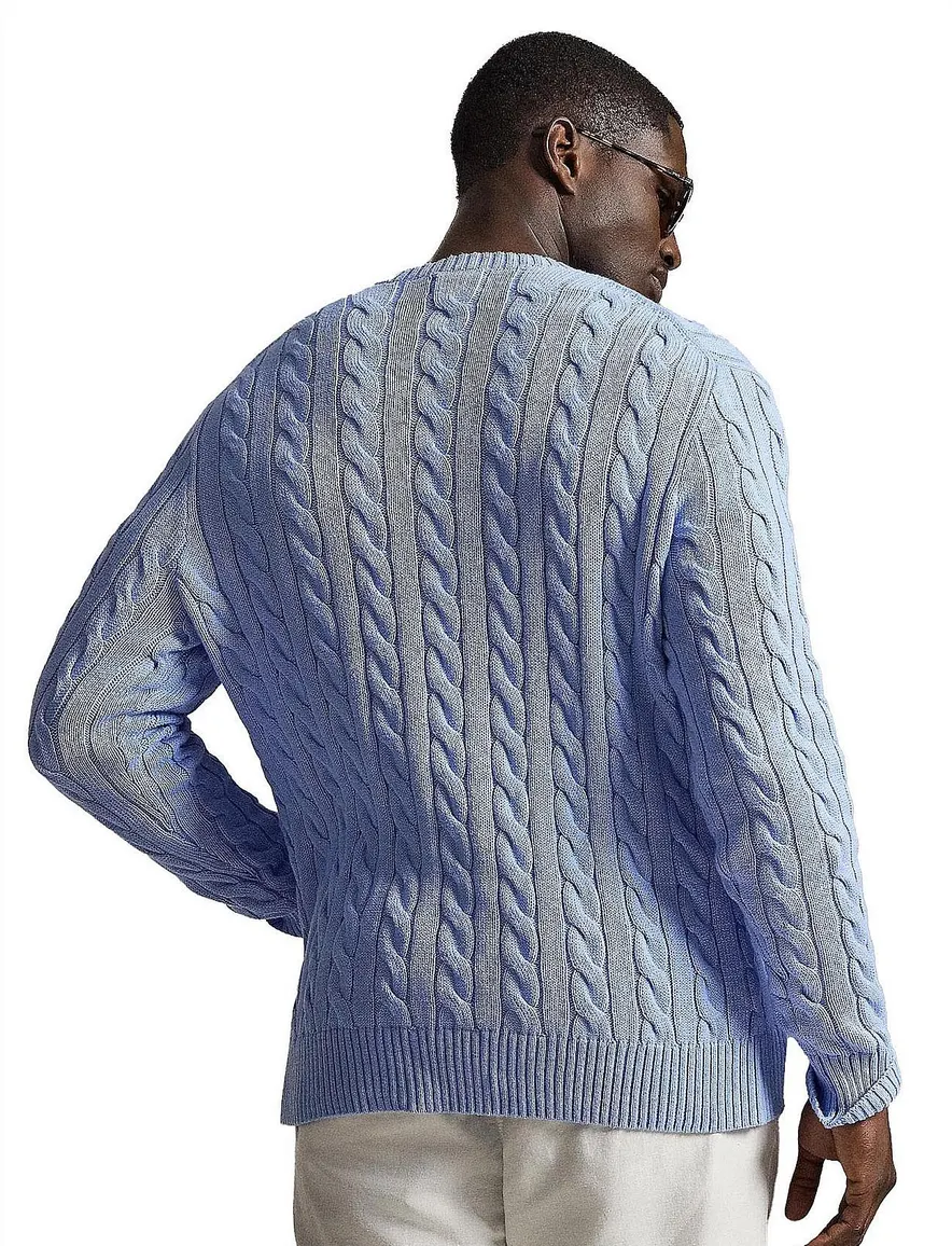 Polo Ralph Lauren kabeltrui lichtblauw Big & Tall