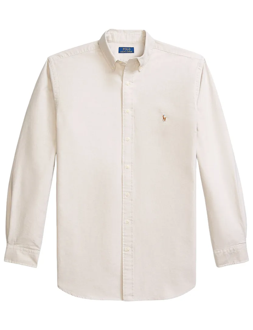 beige overhemd wijde fit Polo Ralph Lauren Big & Tall Oxford