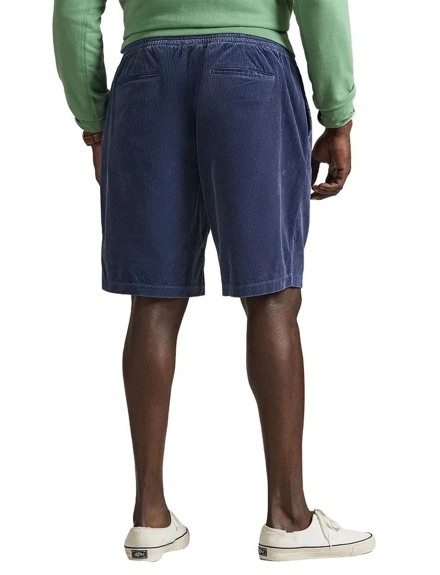 Polo Ralph Lauren Big & Tall Corduroy Shorts Donkerblauw Wijde Fi