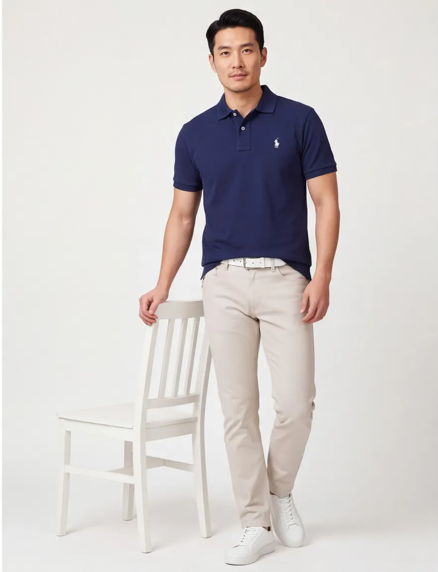 Polo Ralph Lauren Big & Tall Poloshirt Donkerblauw Wijde Fit