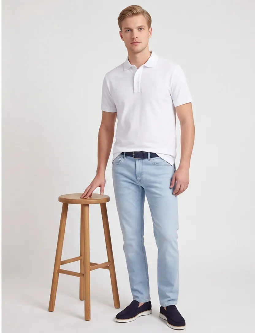 Wit poloshirt wijde fit Polo Ralph Lauren katoen