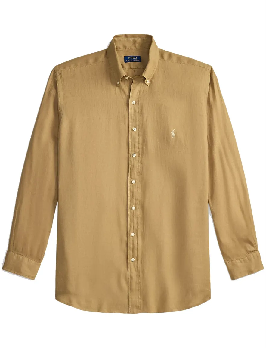 Polo Ralph Lauren linnen overhemd beige Big&Tall