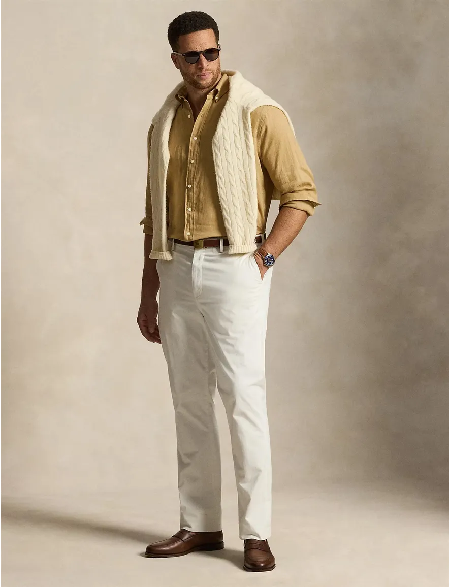Polo Ralph Lauren linnen overhemd beige Big&Tall