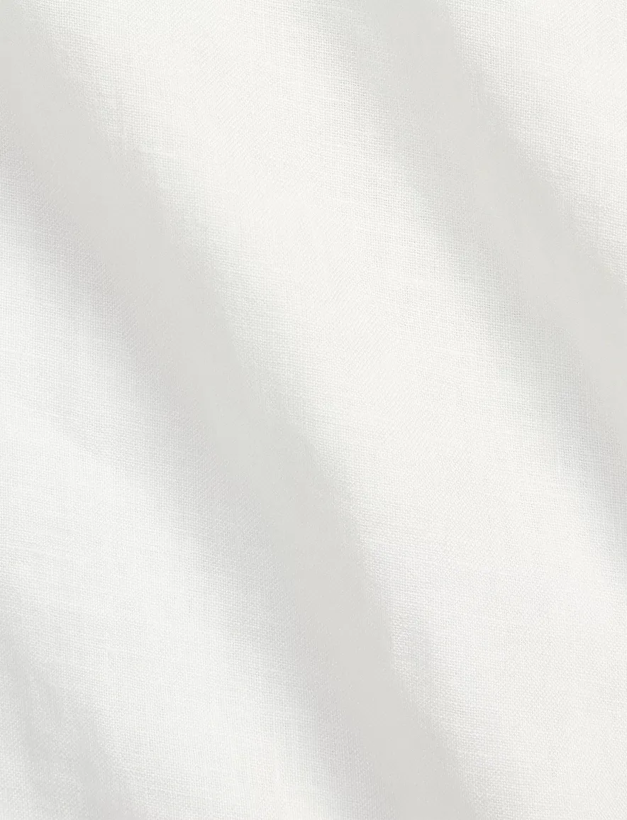 Polo Ralph Lauren Big & Tall Overhemd wit met witte knoop linnen