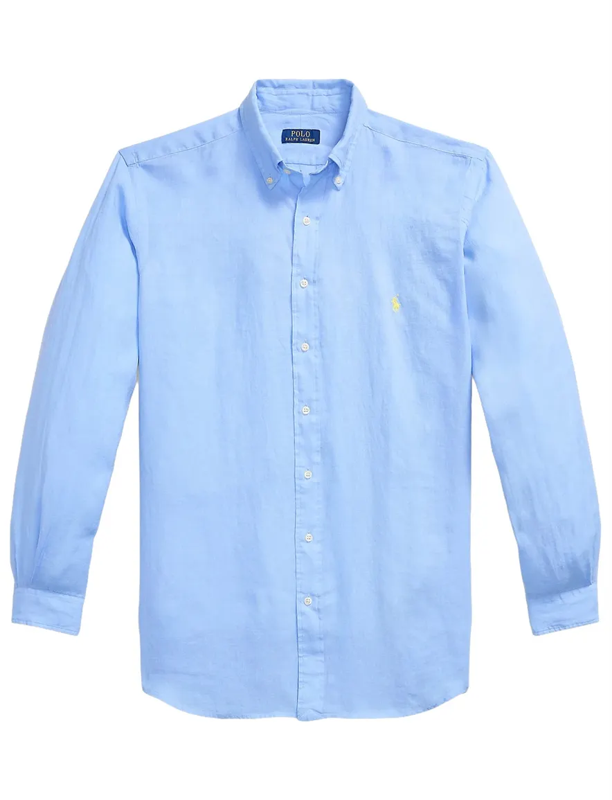 Polo Ralph Lauren overhemd linnen Big & Tall blauw