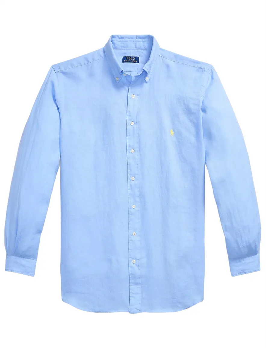 Polo Ralph Lauren overhemd linnen Big & Tall blauw