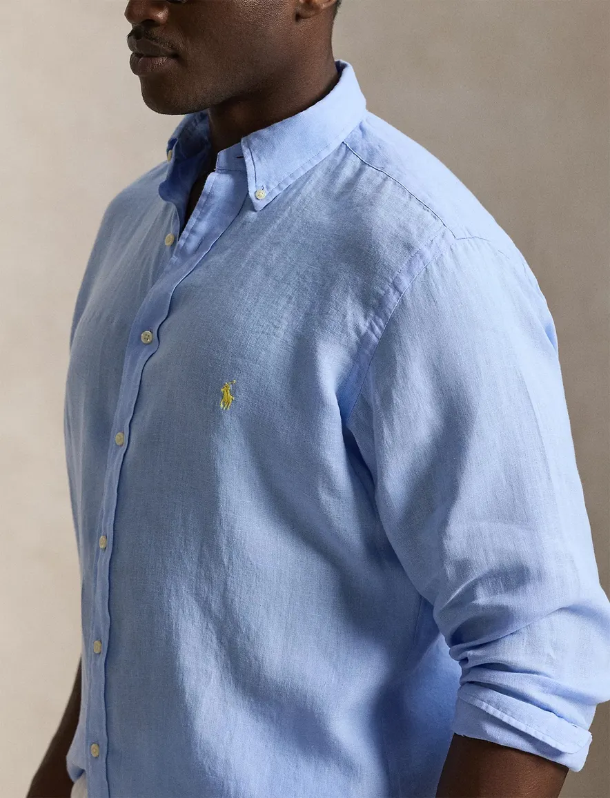 Polo Ralph Lauren overhemd linnen Big & Tall blauw