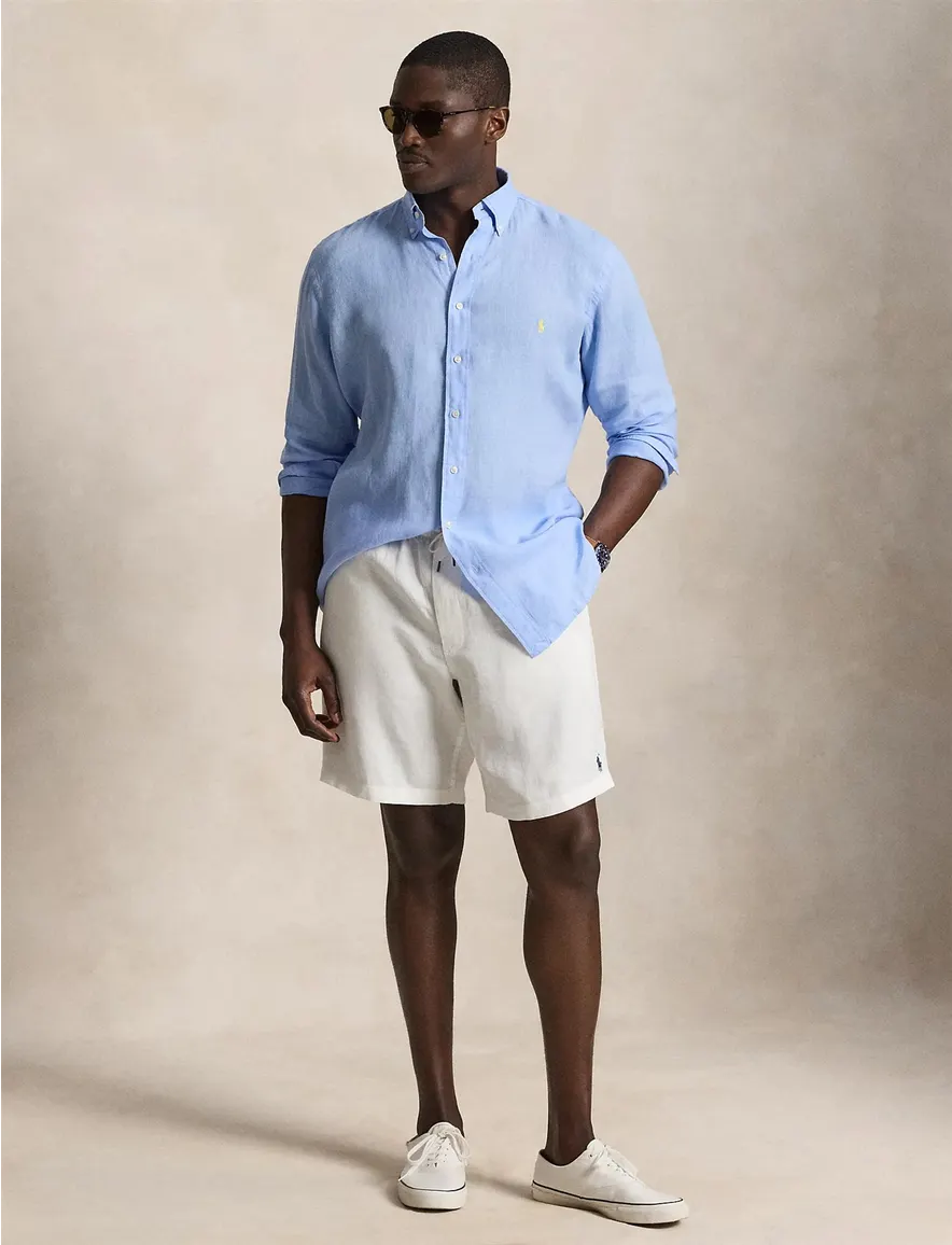 Linnen overhemd lichtblauw Polo Ralph Lauren Big & Tall