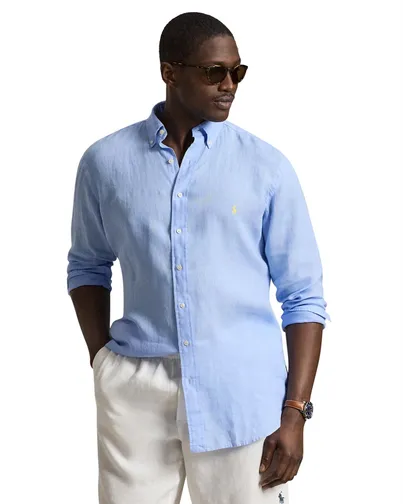 Polo Ralph Lauren Linnen overhemd lichtblauw Polo Ralph Lauren Big & Tall