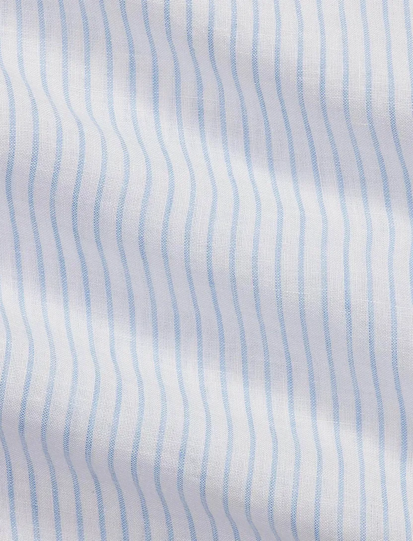 Linnen overhemd Polo Ralph Lauren Big & Tall gestreept lichtblauw