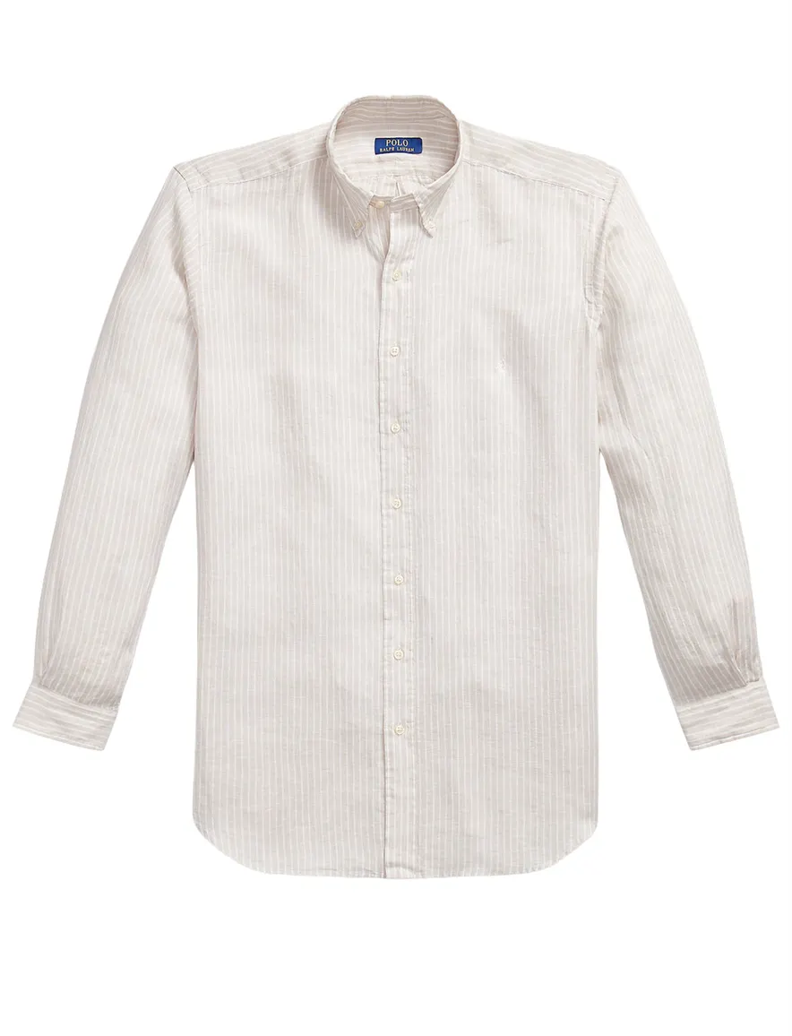 Polo Ralph Lauren overhemd beige gestreept Big & Tall