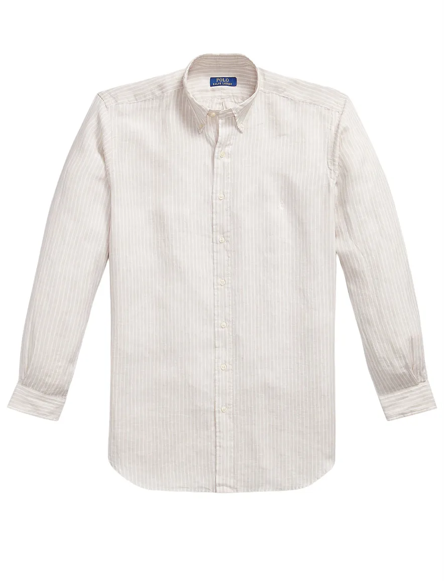 Polo Ralph Lauren overhemd creme gestreept Big & Tall