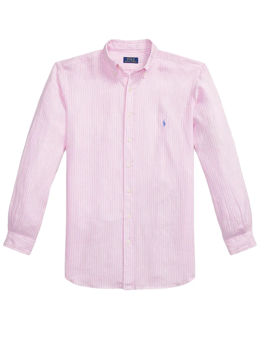Linnen overhemd Polo Ralph Lauren Big & Tall roze wit strepen