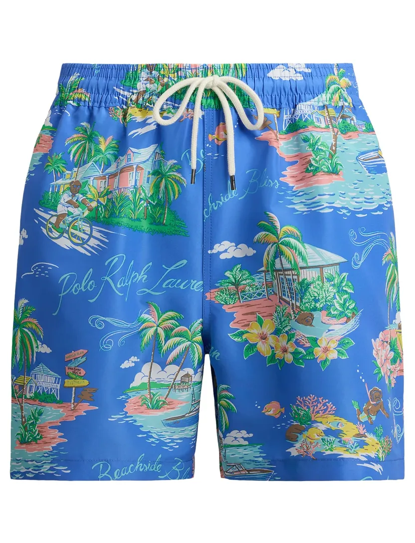 Zwembroek blauw printje Polo ralph lauren big & tall