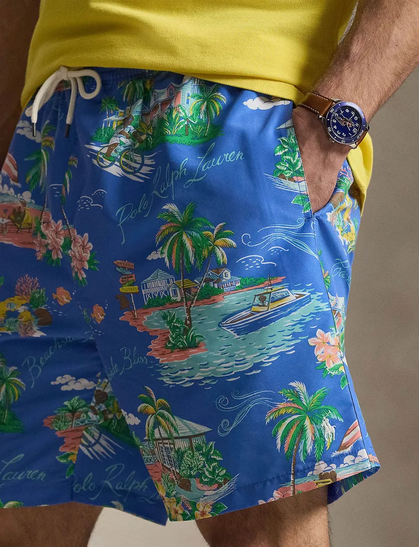 Zwembroek blauw printje Polo ralph lauren big & tall