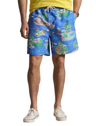 Polo Ralph Lauren Blauw geprint Polo ralph lauren big & tall Zwembroek