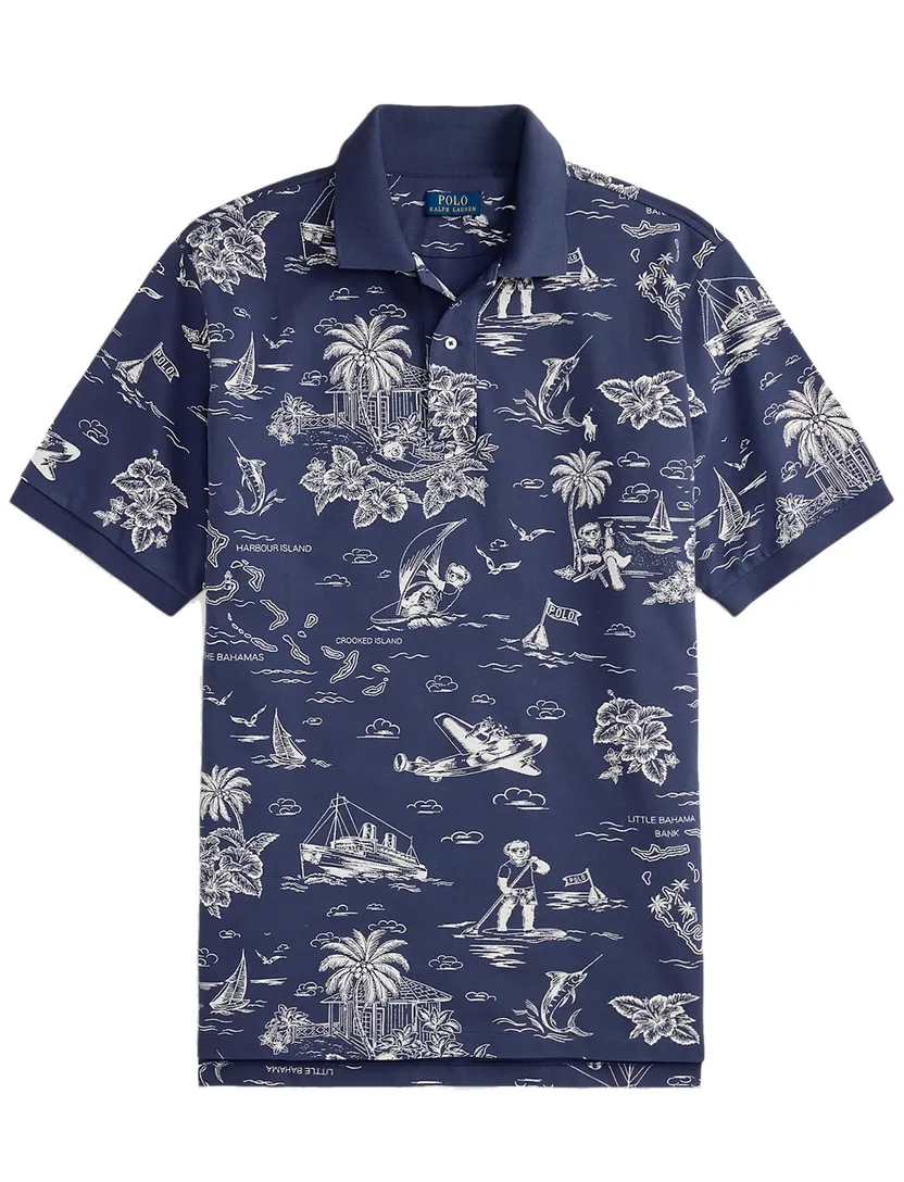 polo donkerblauwe print Polo Ralph Lauren wijde fit