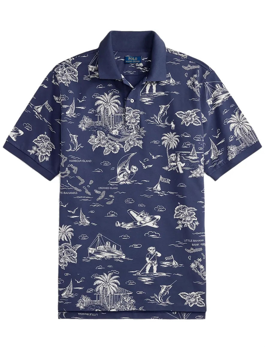 Polo Ralph Lauren polo donkerblauw geprint Big & Tall