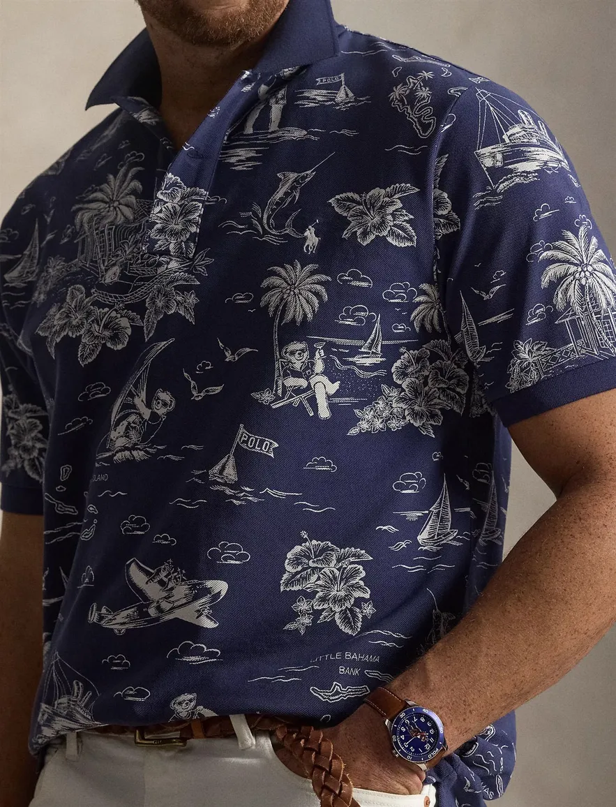 Polo donkerblauwe print Polo Ralph Lauren Big & Tall