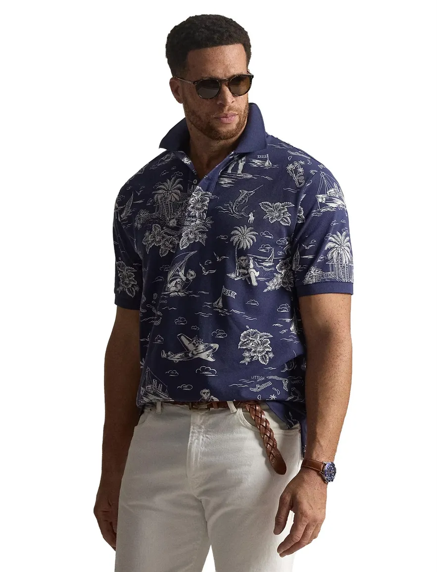 Polo donkerblauwe print Polo Ralph Lauren Big & Tall