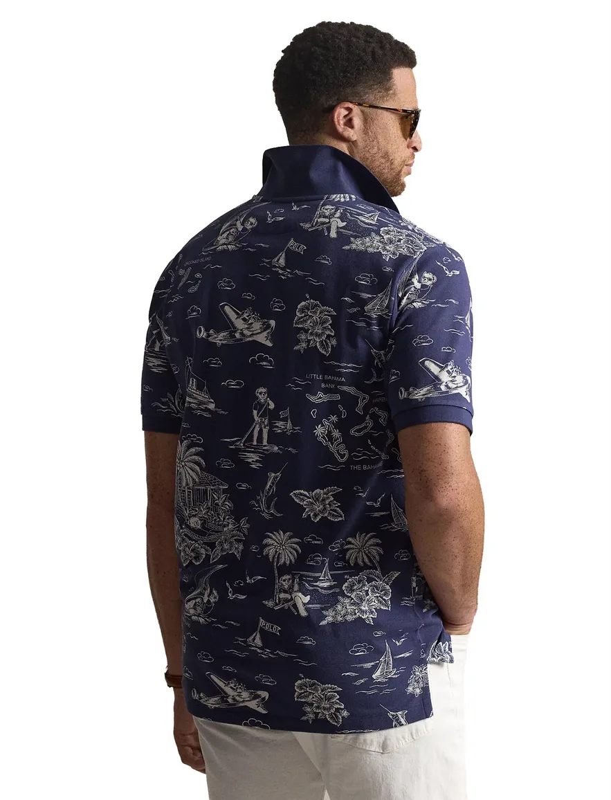 Polo Ralph Lauren polo donkerblauw geprint Big & Tall