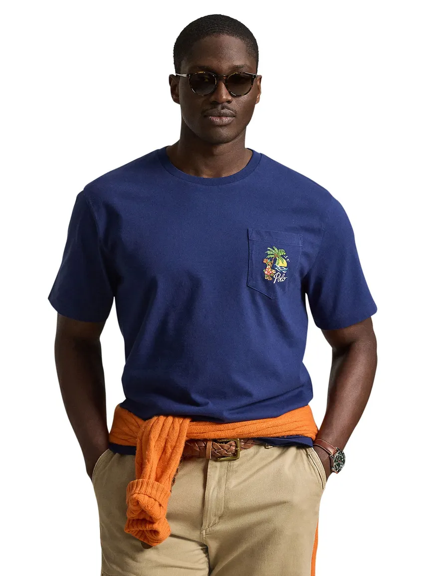 Polo Ralph Lauren t-shirt backprint blauw Big & Tall
