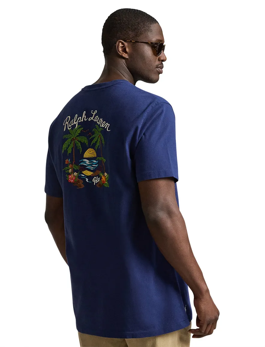 Polo Ralph Lauren t-shirt backprint blauw Big & Tall
