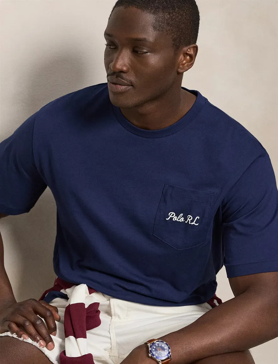 Polo Ralph Lauren t-shirt donkerblauw borstzak B&T