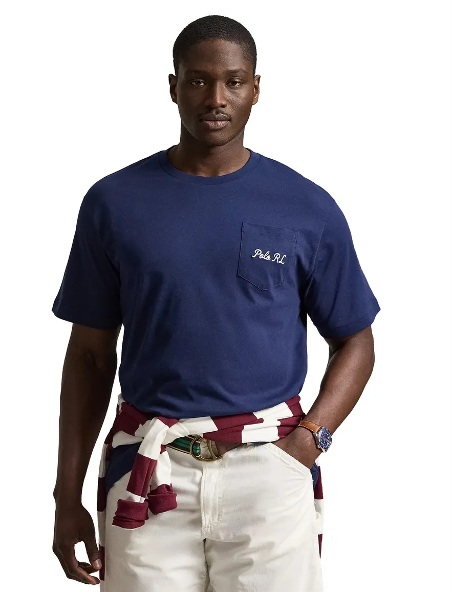 Polo Ralph Lauren t-shirt donkerblauw borstzak B&T