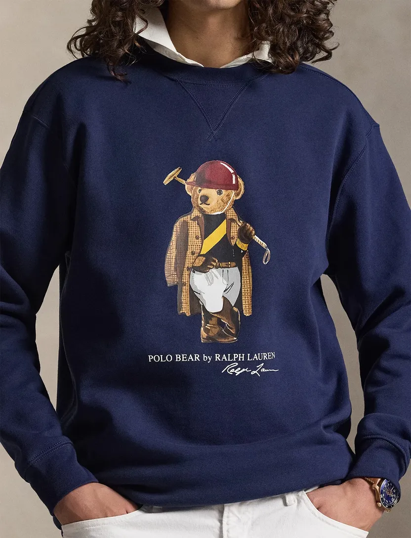 Sweater Polo Ralph Lauren Big & Tall Bear navy met opdruk