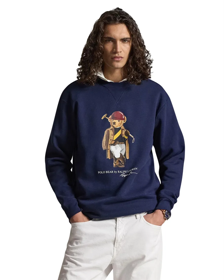 Polo Ralph Lauren Big & Tall Bear sweater donkerblauw opdruk