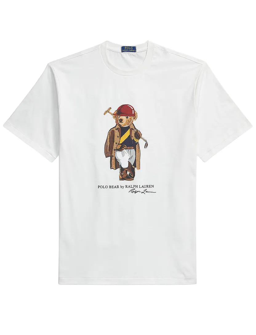 T-shirt wit Polo Ralph Lauren wijde fit katoen