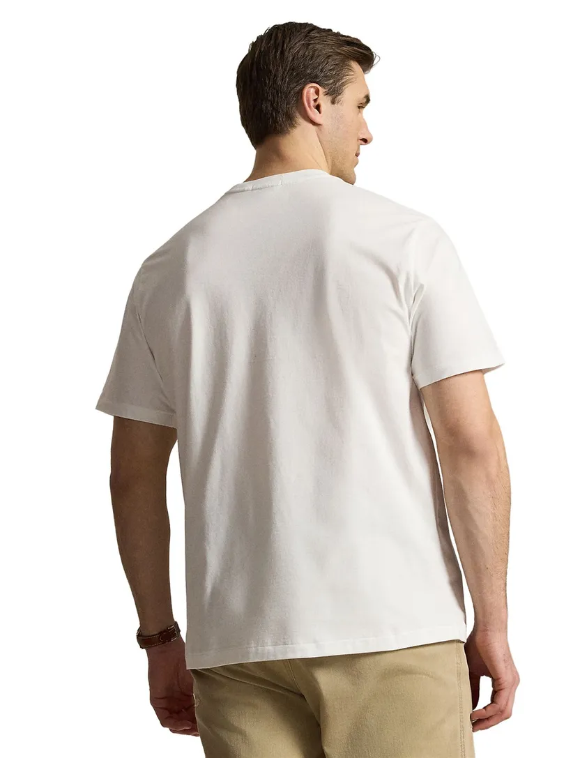 T-shirt wit Polo Ralph Lauren wijde fit katoen