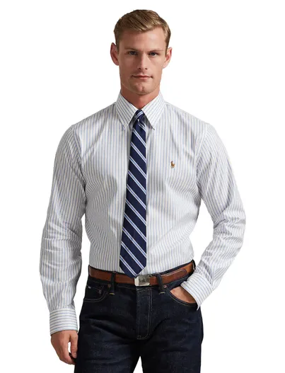 Polo Ralph Lauren Gestreept overhemd Polo Ralph Lauren Custom Fit wit blauw