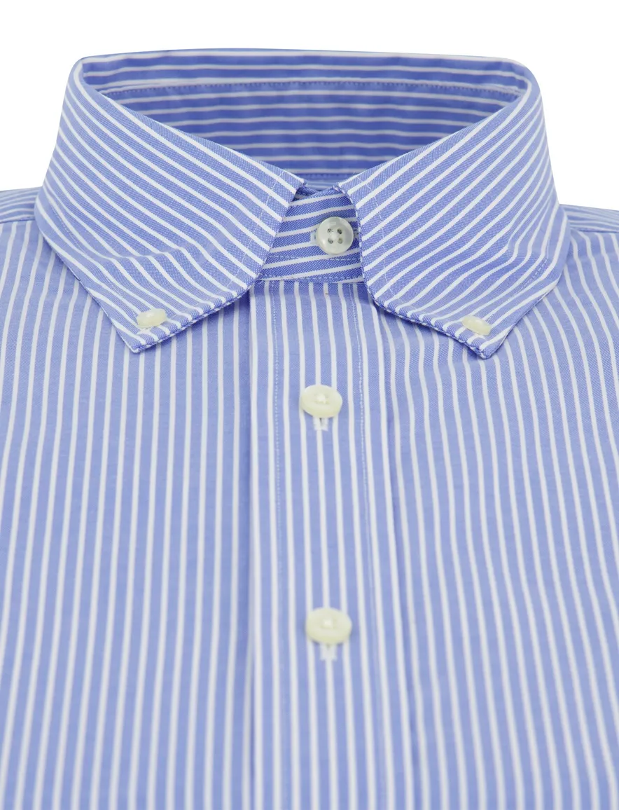 Blauw overhemd Polo Ralph Lauren Custom Fit witte streep