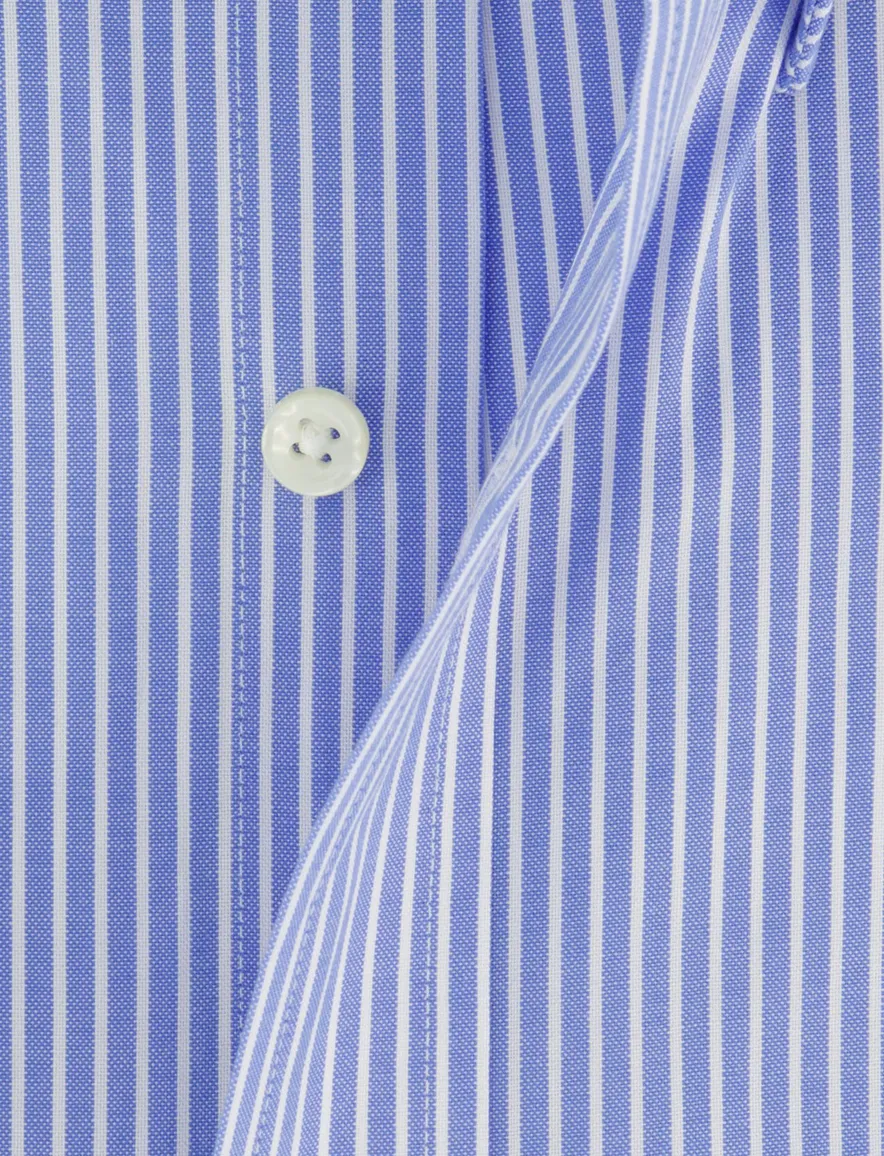 Blauw overhemd Polo Ralph Lauren Custom Fit witte streep