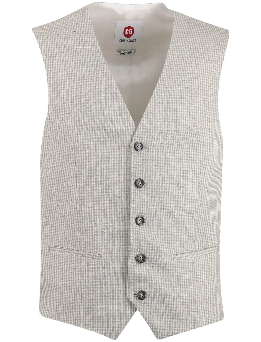 Club of Gents gilet mix & match groen wit geruit
