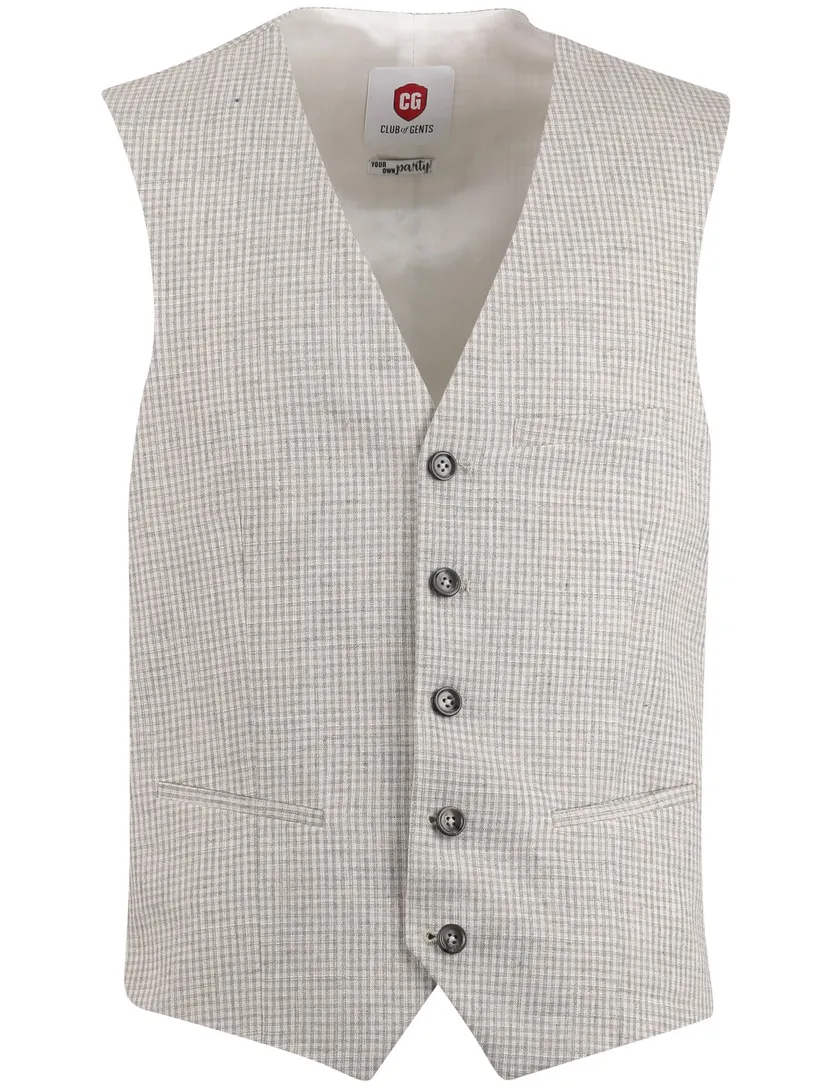 gilet Club of Gents beige slim fit printje