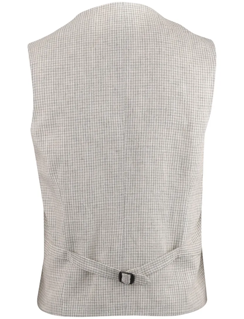 gilet Club of Gents beige slim fit printje